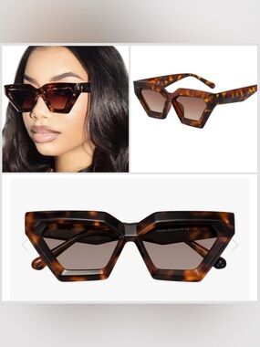 🔥🔥🆕Tortoiseshell Geometric Cat-Eye Sunglasses